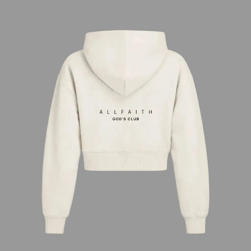 WOMEN'S CROPPED ZIP UP HOODIE