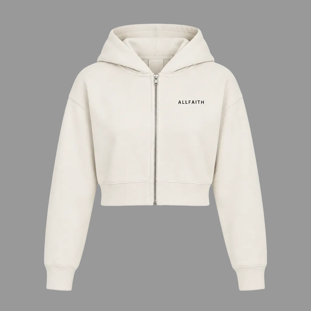 WOMEN'S CROPPED ZIP UP HOODIE
