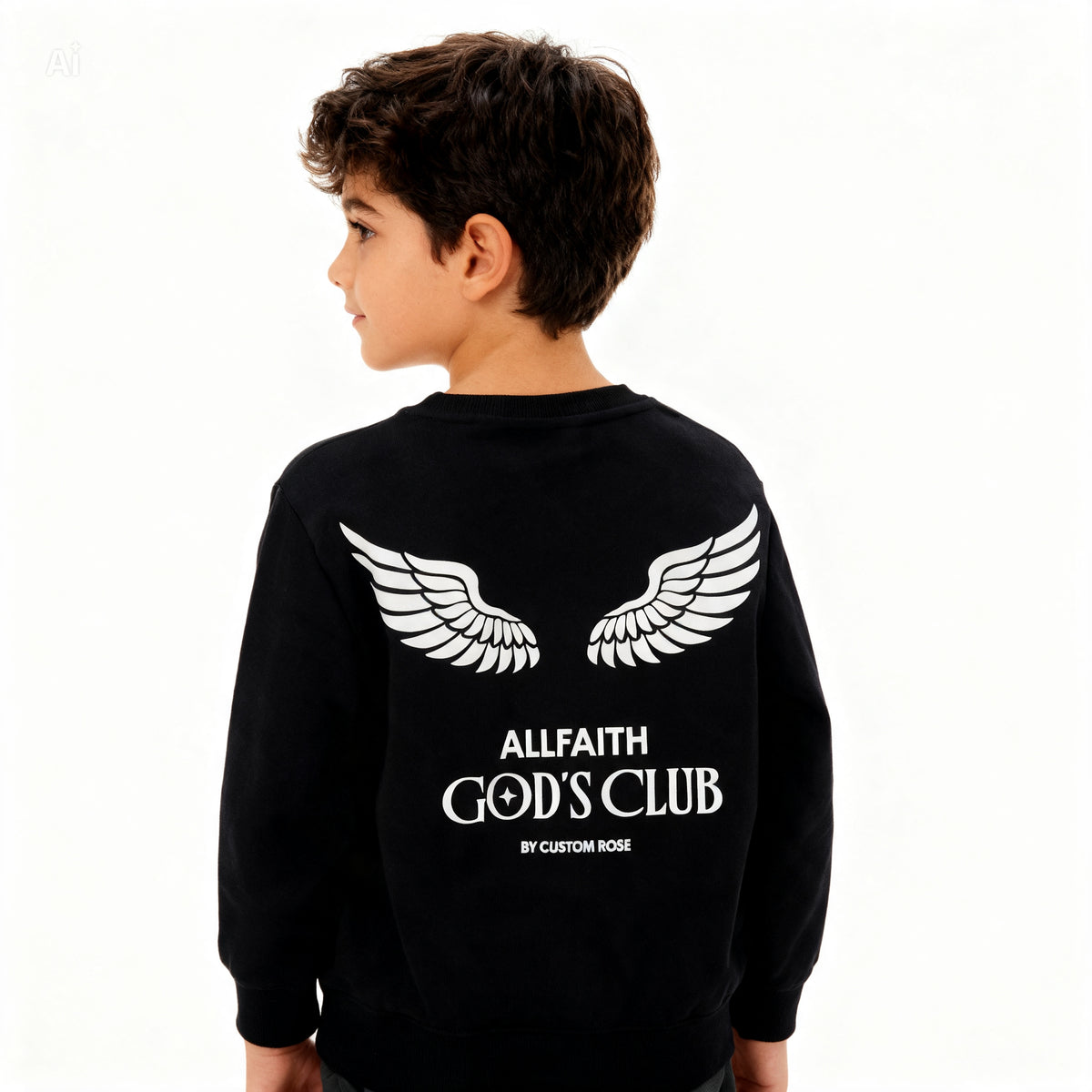 Kids Unisex Black ALLFAITH Sweatshirt