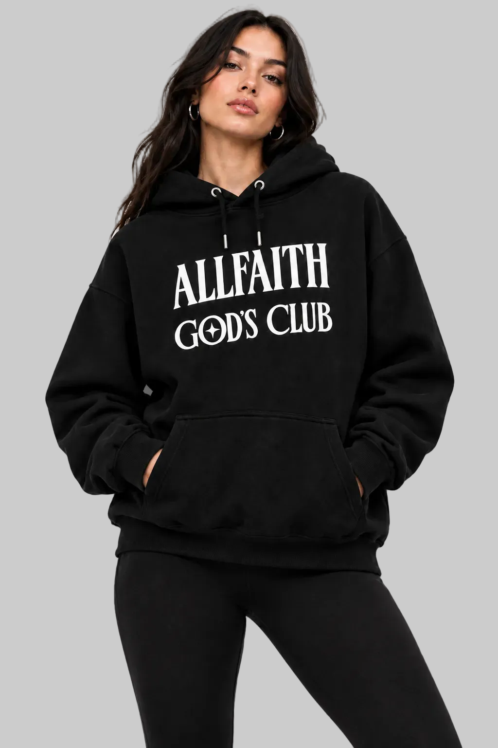 Unisex ALLFAITH GOD'S CLUB Black Fleece Hoodie