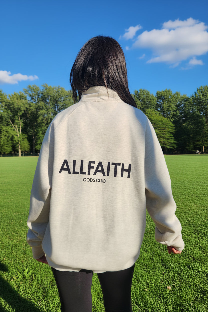 Unisex ALLFAITH Oatmeal Fleece Track Jacket
