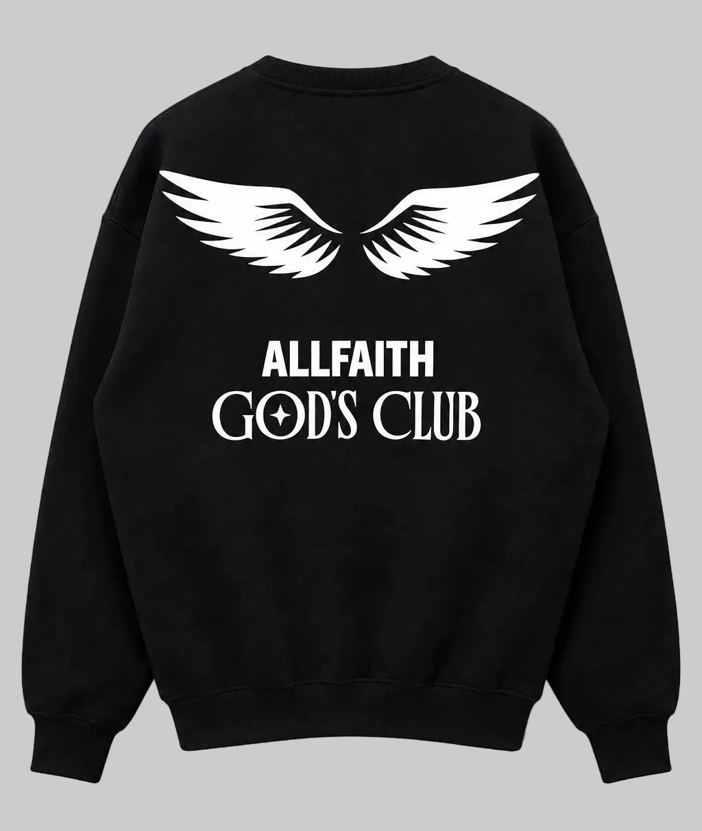 Black Unisex Heavyweight Oversized ALLFAITH Crewneck