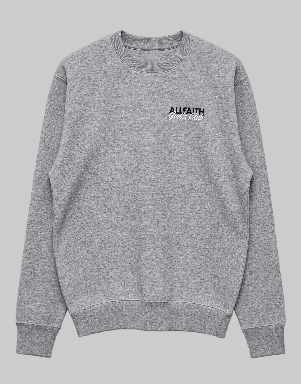 Unisex ALLFAITH GOD'S CLUB Grey Heather Crewneck