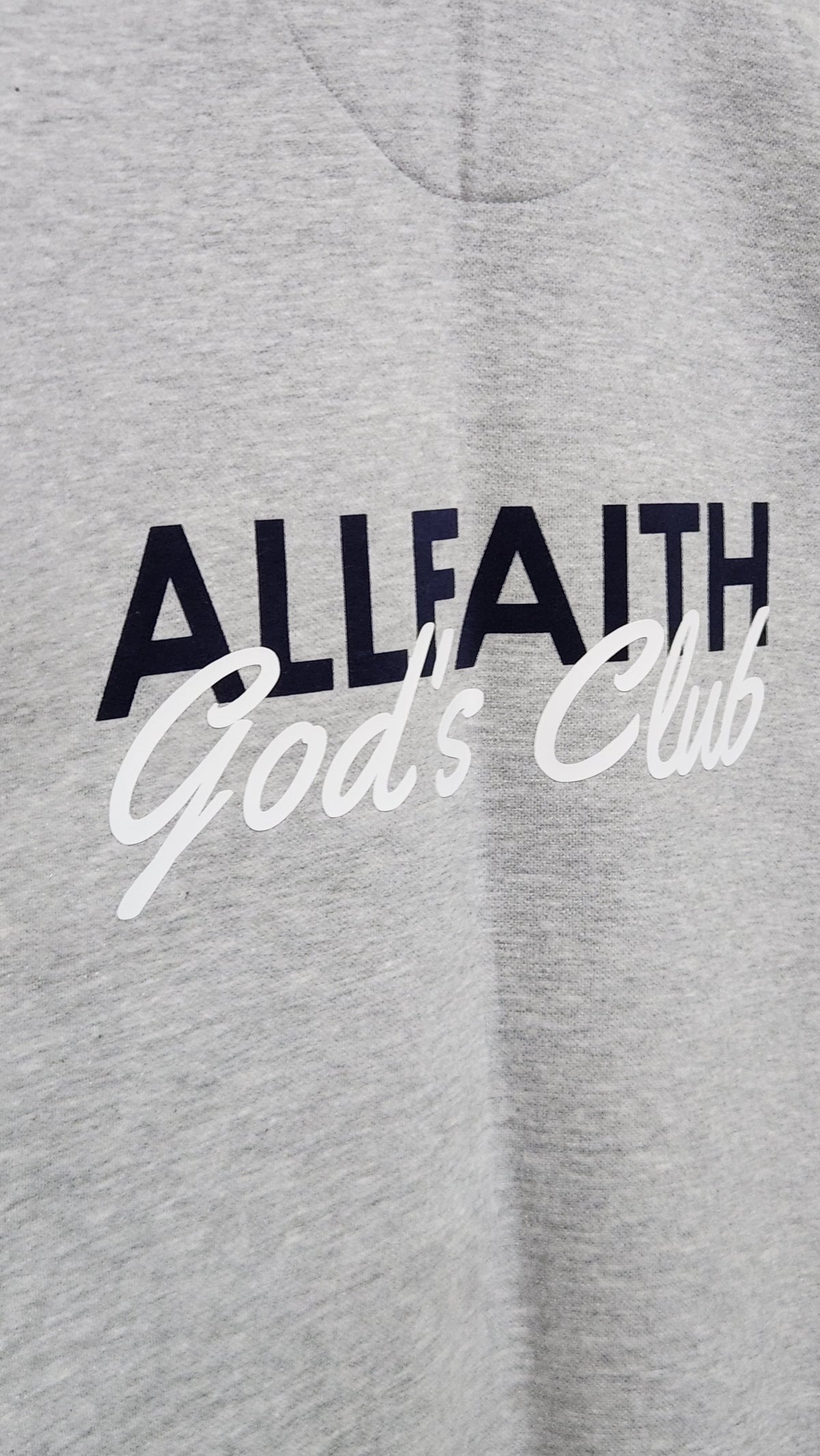Unisex ALLFAITH GOD'S CLUB Grey Heather Crewneck